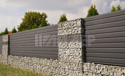 Комбинированный забор из габионов и профилированного листа ГБ-100 - фото 2