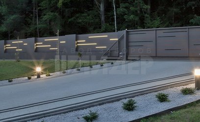 Алюминиевый забор с подсветкой на монолитном основании ЛМ-120 - фото 3