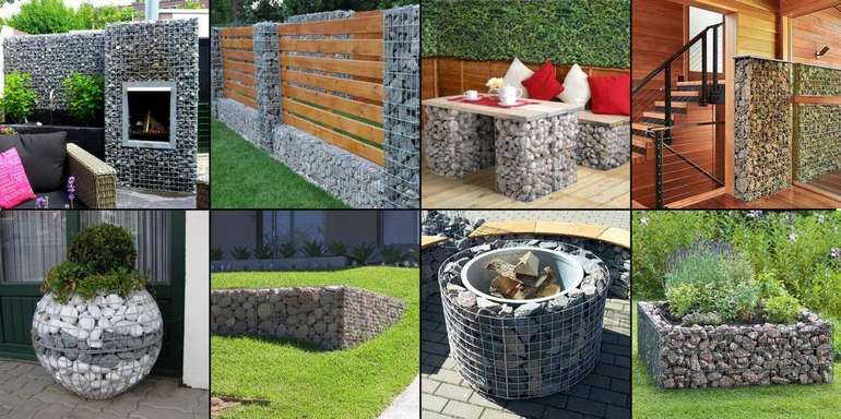 Примеры использования габионов на садовом участке